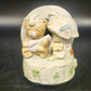 Artmark porcelain teddy bear and rainbow rotating music box