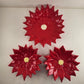 Atlantic Mold red poinsettia ceramic candy dish set