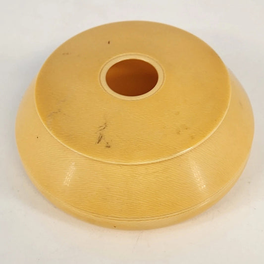vintage yellow bakelite hair receiver vanity box 5 inch