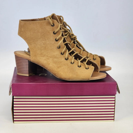 Bamboo LEROY-06 lace up open toe booties