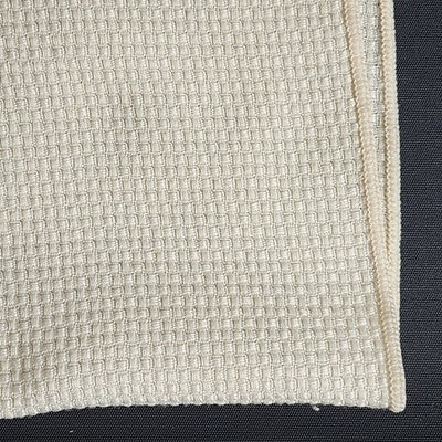Beige waffle woven rectangle tablecloth with textured pattern