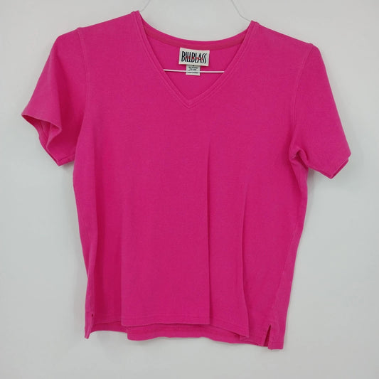 Bill Blass Jeans women's pink V-neck short sleeve t-shirt