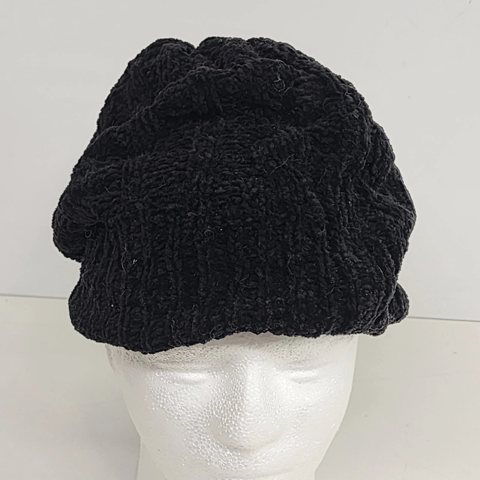 Black knit beanie hat unisex 100% acrylic winter watch cap