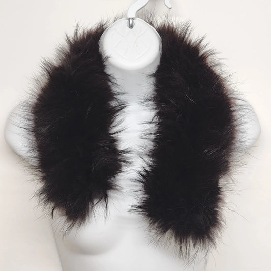 black shaggy faux fur collar 26 inch scarf