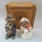 Boyd's Bears Grenville Beatrice True Love salt and pepper shakers