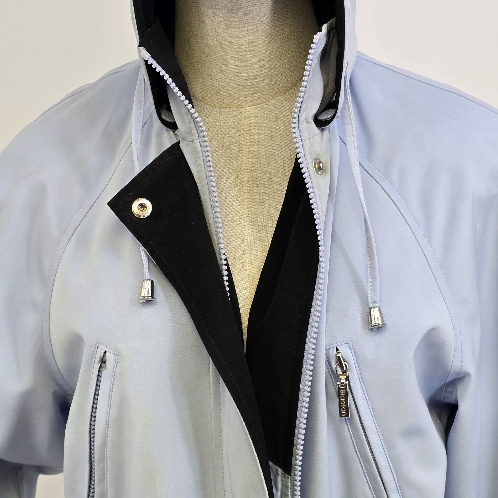 Braetan women's blue hooded lined windbreaker coat