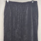 Grey suede like straight leg petite pants with pockets