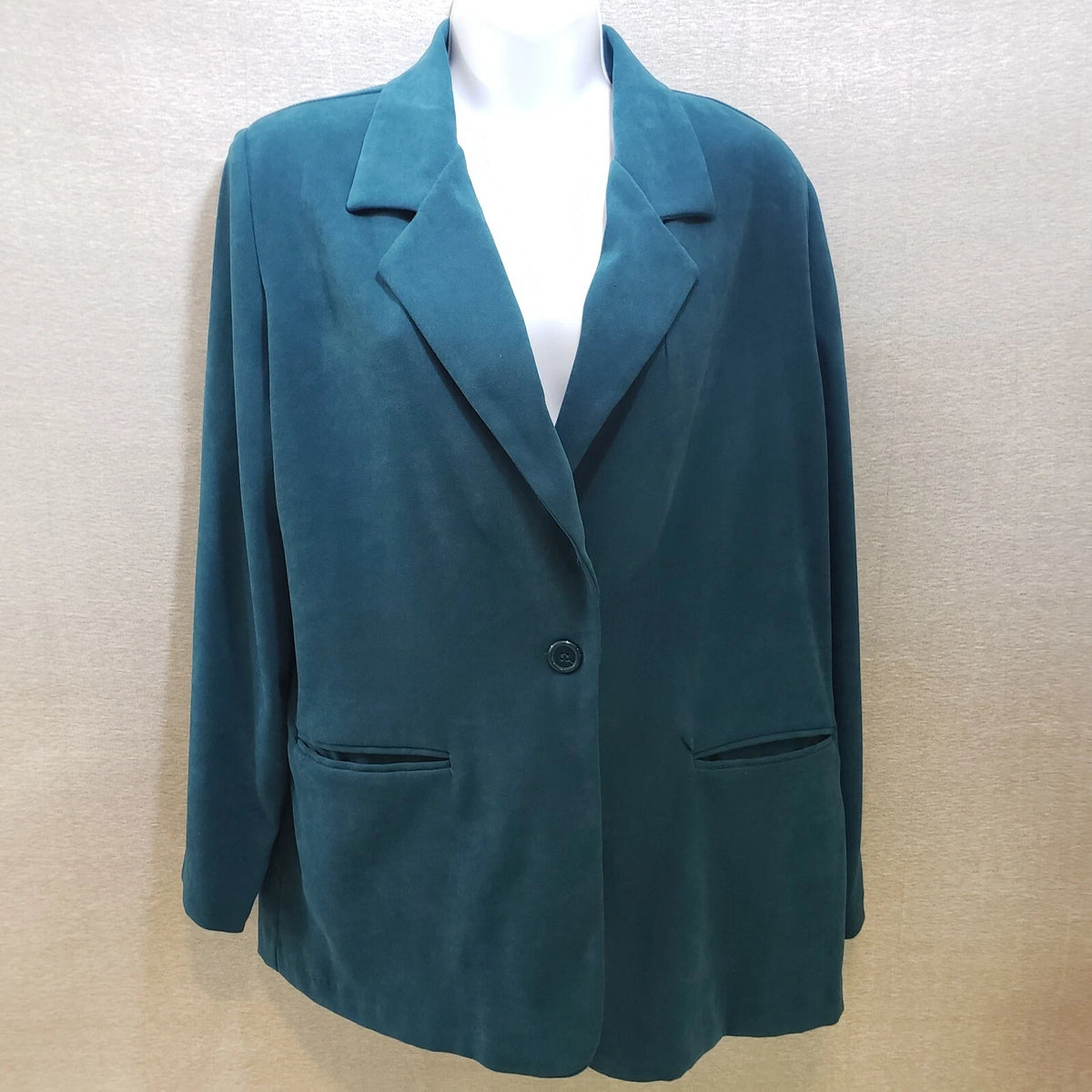 Briggs women's soft blue petite button up blazer jacket