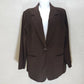 Briggs womens brown petite button up blazer with shoulder pads