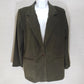 Briggs womens 12P soft olive button up blazer with shoulder pads