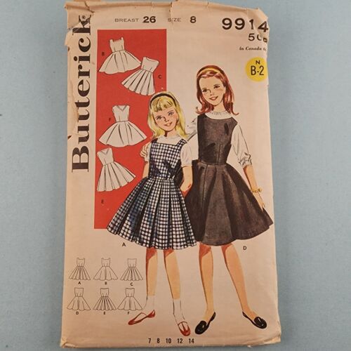 Butterick 9914 girl jumper sewing pattern