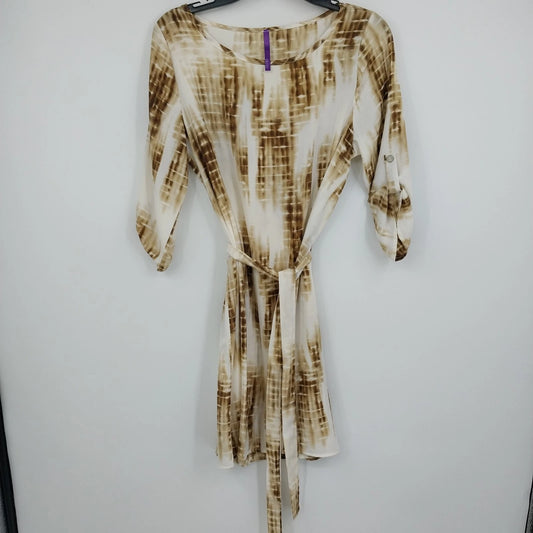 CL♡22 women's gold brown white tie dye dress size Large
