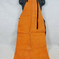 Rust split leather welding bib apron with adjustable straps and snap closure
