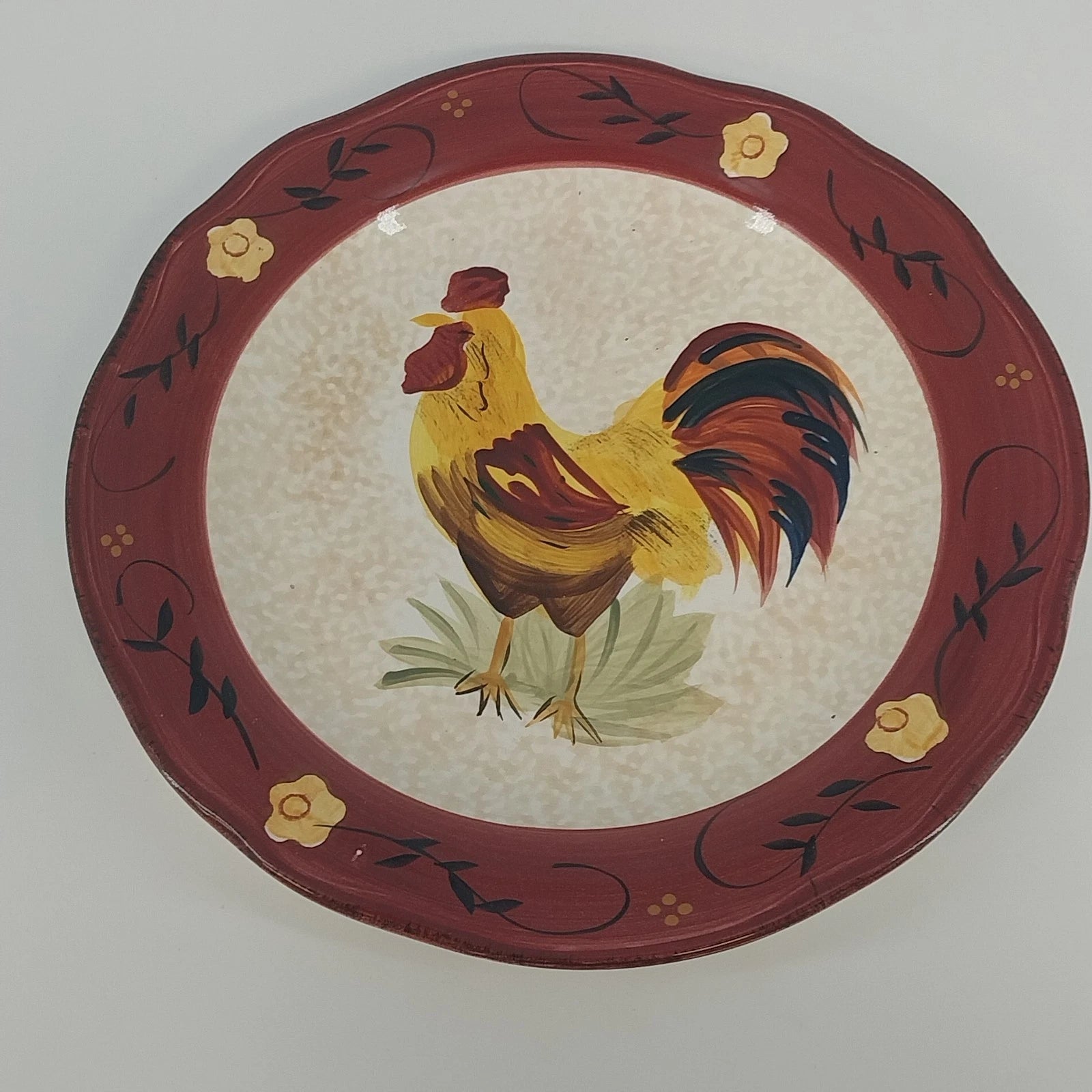 Canterbury Morning Sunrise rooster ceramic salad plate 8.5 inch