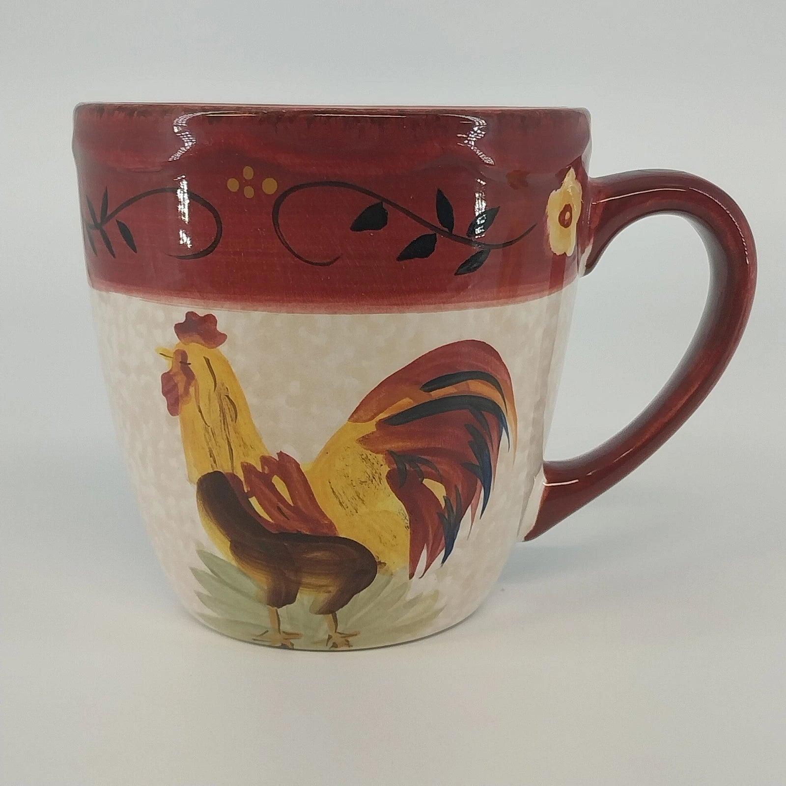 Canterbury Potteries Morning Sunrise Rooster Coffee Mug 4" Hand Painted