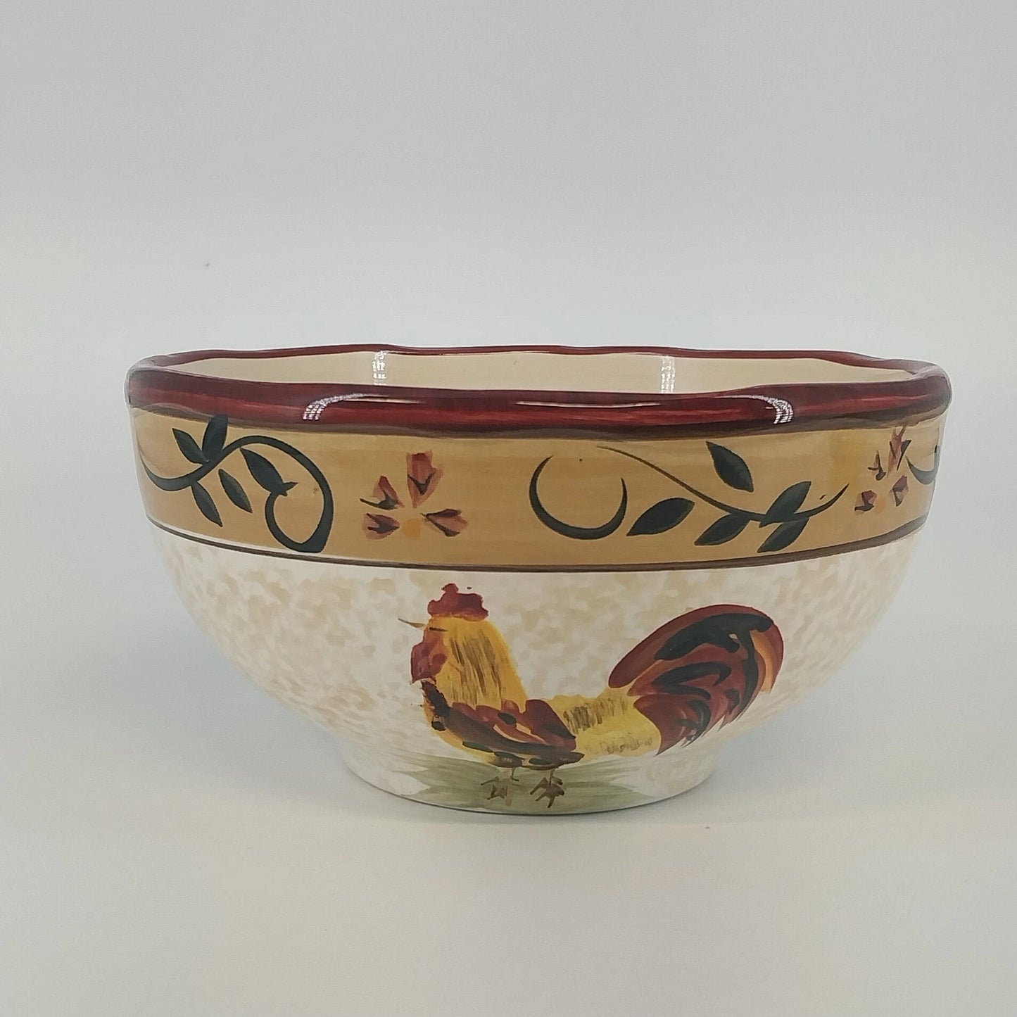 Canterbury Potteries Morning Sunrise rooster ceramic cereal bowl
