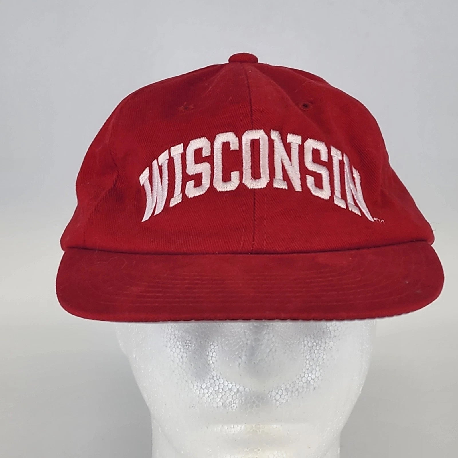 Wisconsin Badgers snapback hat 90s Champion red NCAA cap