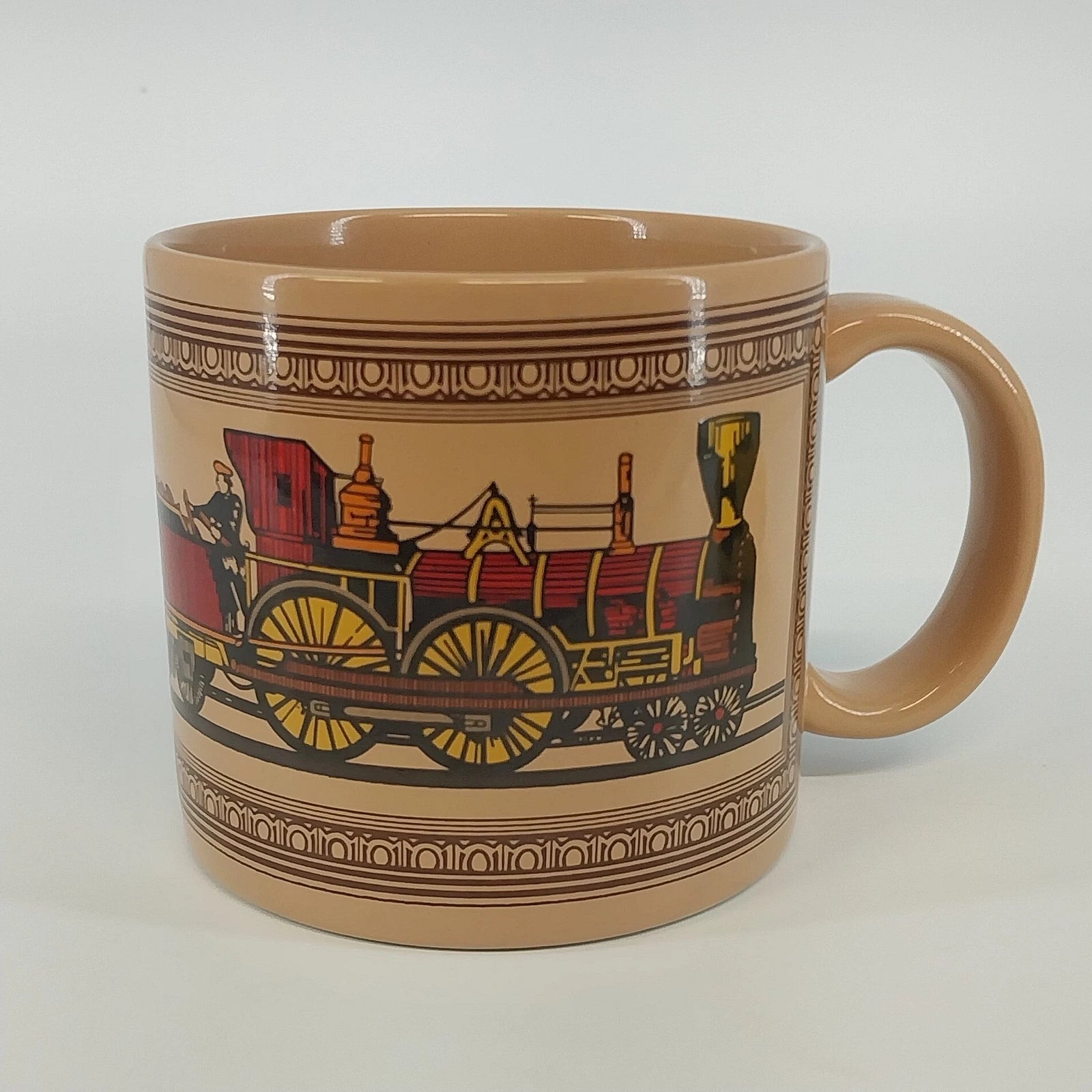 Chaps brown ceramic steam engine train coffee mug