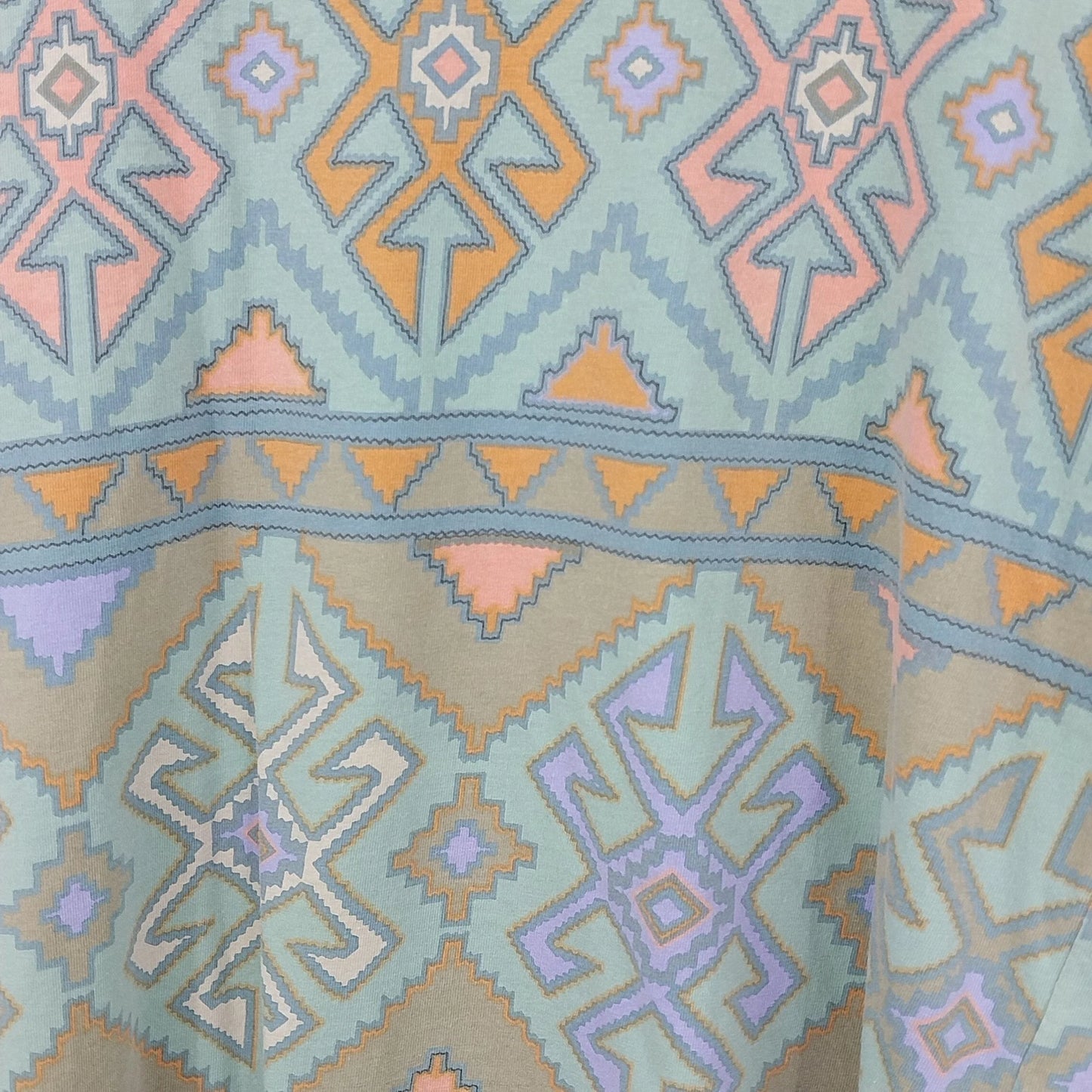 Vintage Chicos Design green Aztec geometric cotton shirt