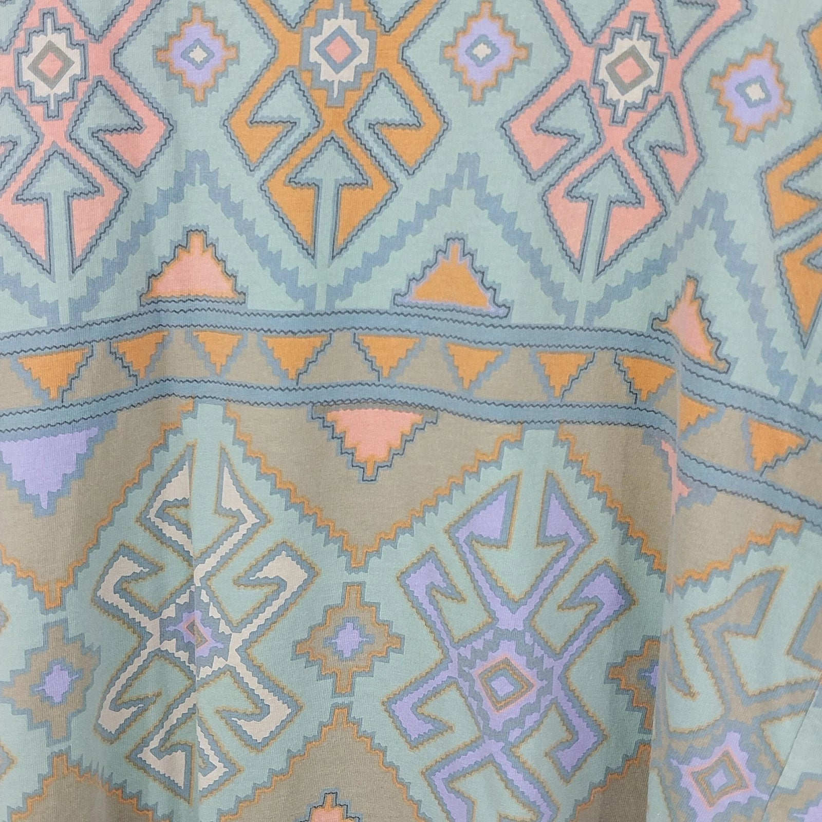 Vintage Chicos Design green Aztec geometric cotton shirt