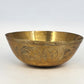 Engraved brass bowl with dragon and phoenix design gold tone finish