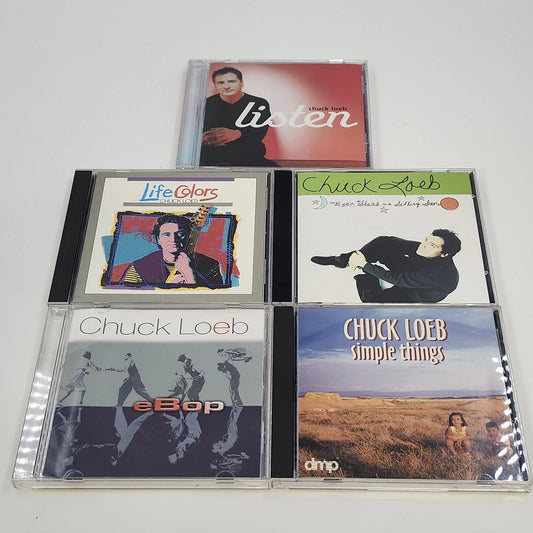 Chuck Loeb 5-CD jazz collection featuring eBop, Life Colors, Listen, Simple Things, and The Moon, The Stars and the Setting Sun