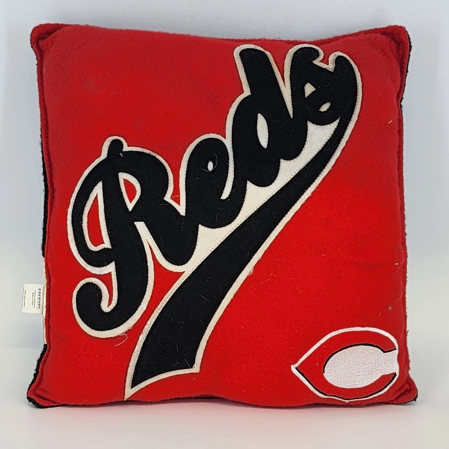 Cincinnati Reds plush baseball pillow with embroidered MLB team logo