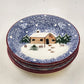 Set of four Cook's Bazaar Holly Mountain Lodge ceramic salad plates