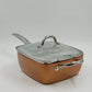 Copper Chef 9.5 inch deep square pan with lid and basket