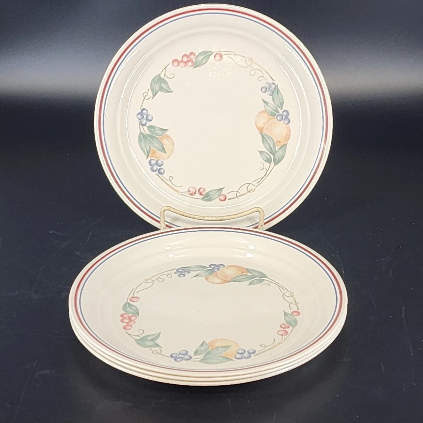 corelle abundance 8.5 luncheon plates set fruit harvest