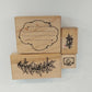 DOTS wooden rubber stamps with camera and holiday designs