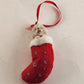 Danbury Mint Bichon Frise dog red Christmas stocking ornament