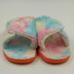 Dannto women's rainbow fuzzy tie dye slippers size 9
