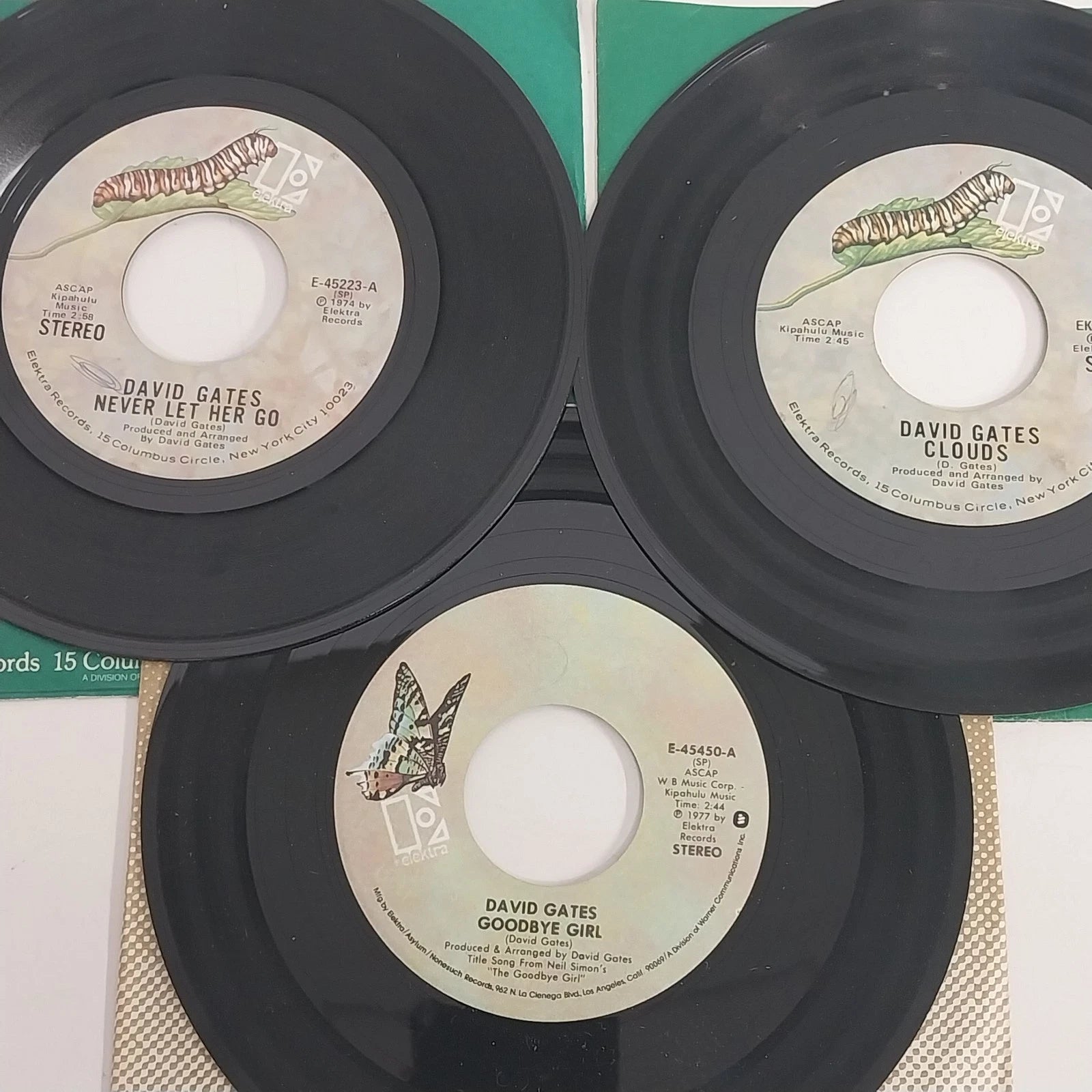 David Gates Elektra 45 RPM soft rock vinyl singles