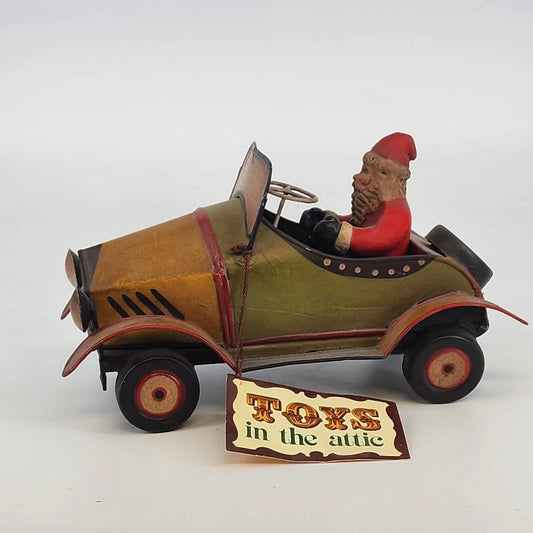 Department 56 Santa in car hand painted tin figurine