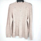 ELLE women's XL blush pink sweater with floral embellishments and shimmer