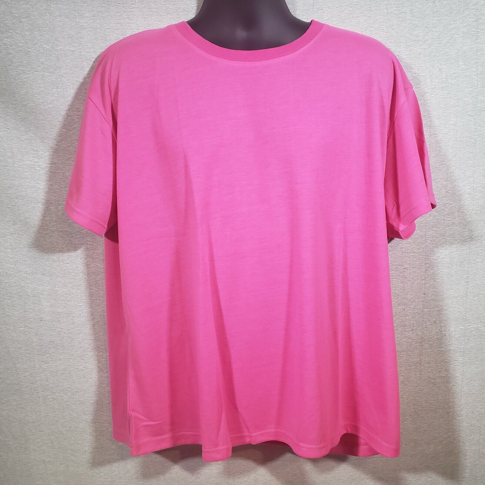 Mens hot pink crew neck short sleeve t shirt