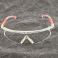Red gray framed safety glasses with clear polycarbonate lens ERB Iworx 15524