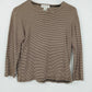 Evan Picone women's brown and black striped long sleeve knit top