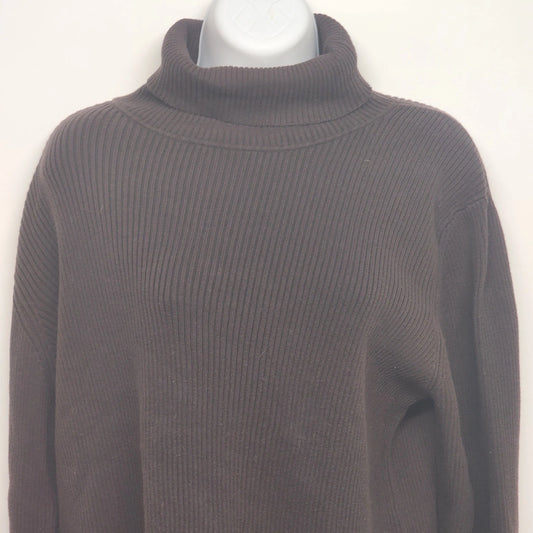 Faded Glory brown cable knit turtleneck sweater
