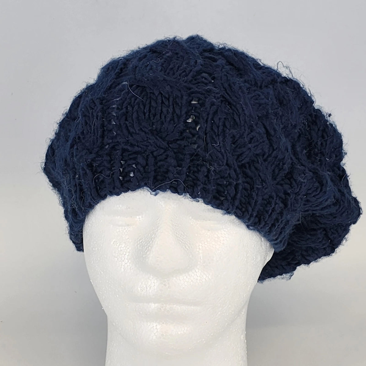 Falls Creek blue ribbed knit winter beanie hat