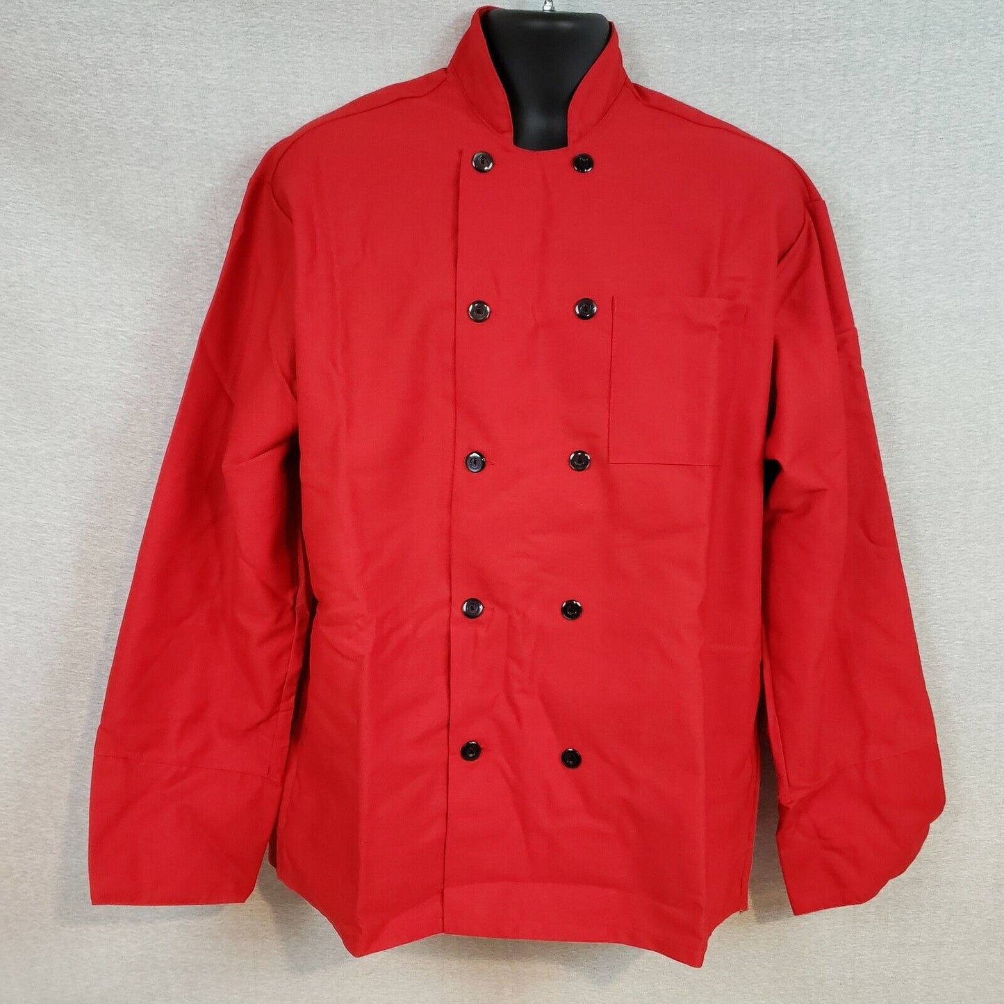 Red 2XL Fame Fabrics chef coat 10 button