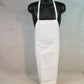 White Fame Fabrics B5 kitchen bib apron with tubular ties and no pockets