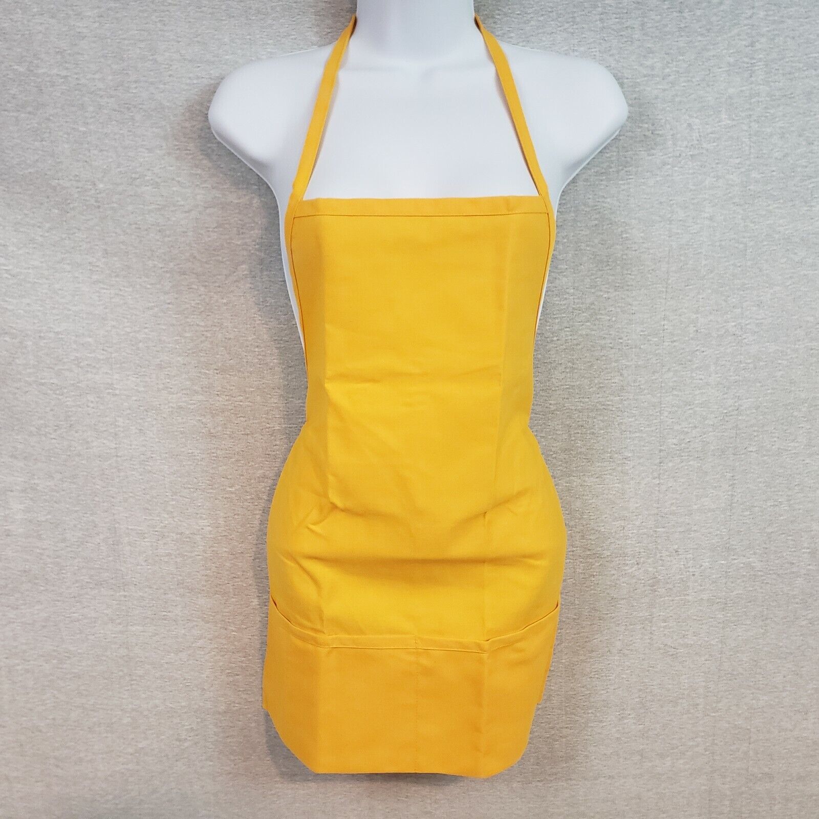 Fame Fabrics F2 yellow bib apron 2 pocket 21x18