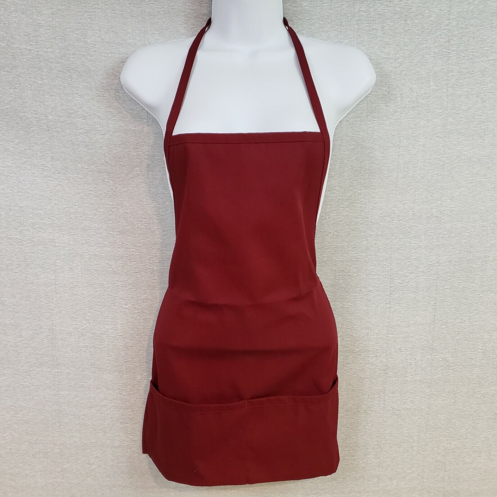 Burgundy Fame Fabrics F2 bib apron two pockets