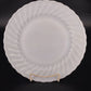 Vintage Fire King Suburbia white milk glass dinner plate with swirl rim