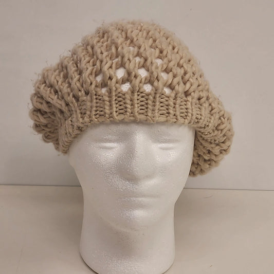 Forever 21 cream crochet beret hat
