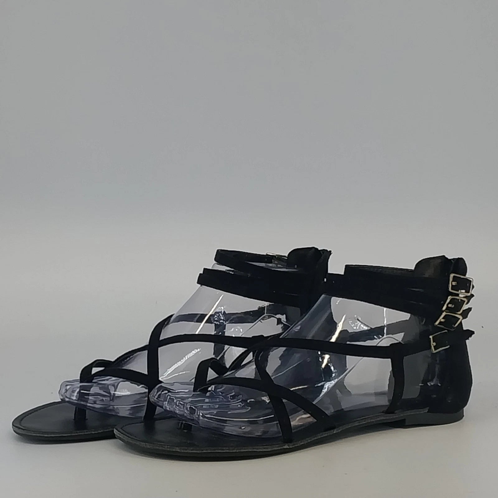 Forever 21 black jelly strappy gladiator sandals
