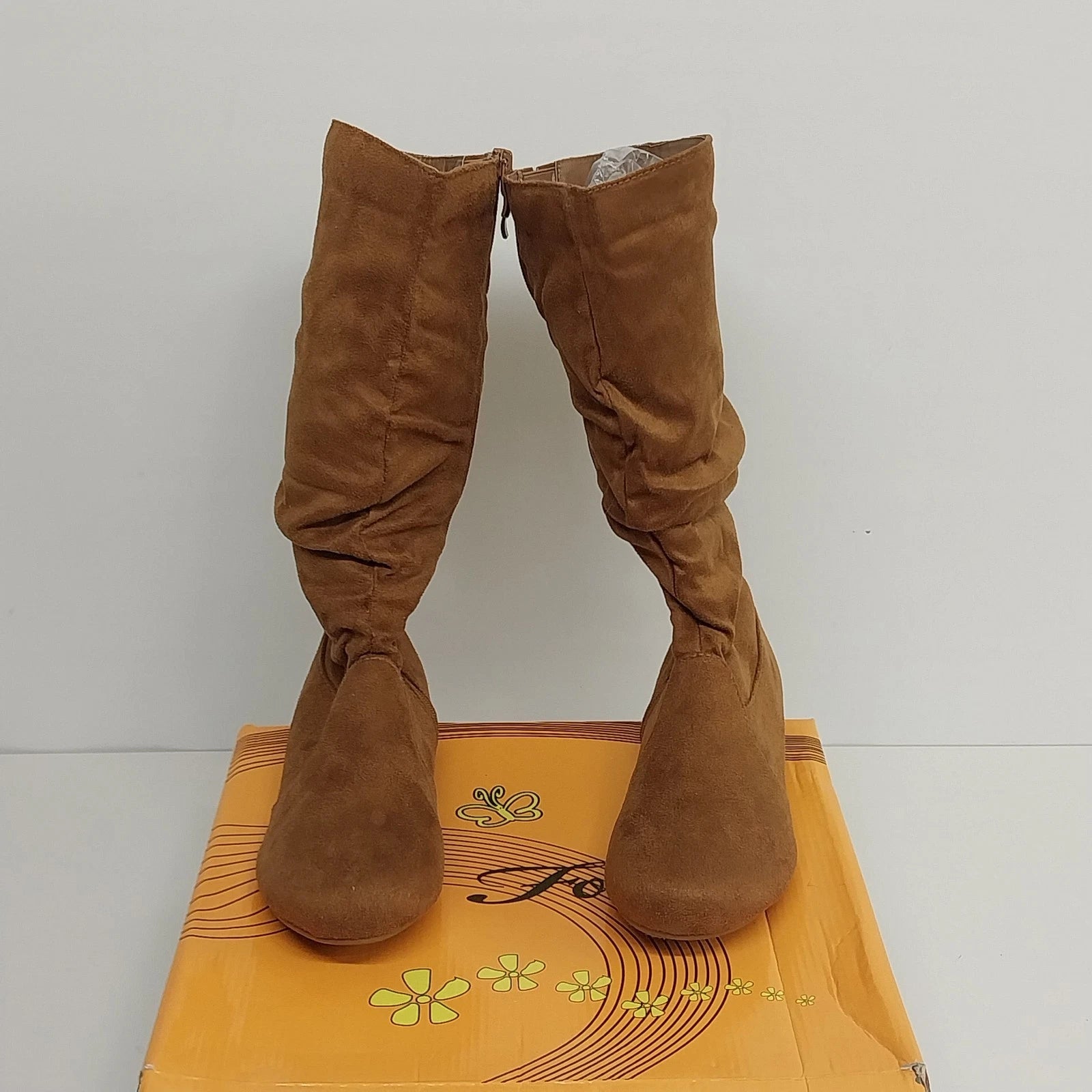 Brown Forever Selena 2 faux suede slouchy mid calf boots