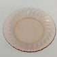 Vintage Fortecrisa pink swirl ribbed glass salad plate